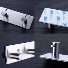 Self Adhesive Stainless Steel Hooks, Wall Mounted Heavy Duty Hanger, Key Rack...