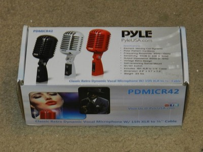 PYLE Vintage Retro Dynamic Vocal Microphone with 16ft XLR Cable NEW