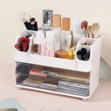 Makeup Organizer, Desk Organizer with 2 Large Drawers, Cosmetics Storage Box ...
