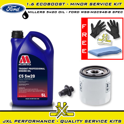 Ford Focus/C-Max/Kuga 1.6 EcoBoost Minor Oil Service Kit - Millers Oil 5w20