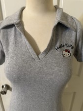 Hello Kitty by Sanrio Ribbed Polo Dress w/ Logo, Women Sz Medium