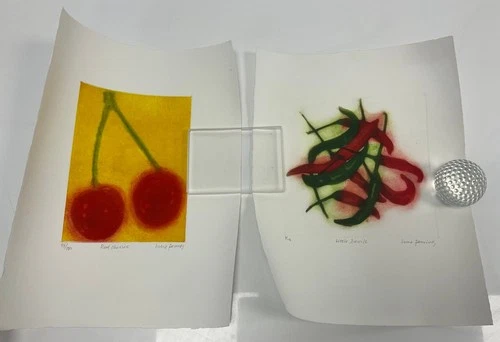Susie Perring-Pair of Original Signed Ltd Edition Art Prints-Cherries & Chillies