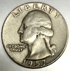 1957-D Washington 90% Silver Quarter VF Very Fine Condition 25c US Coin -3854