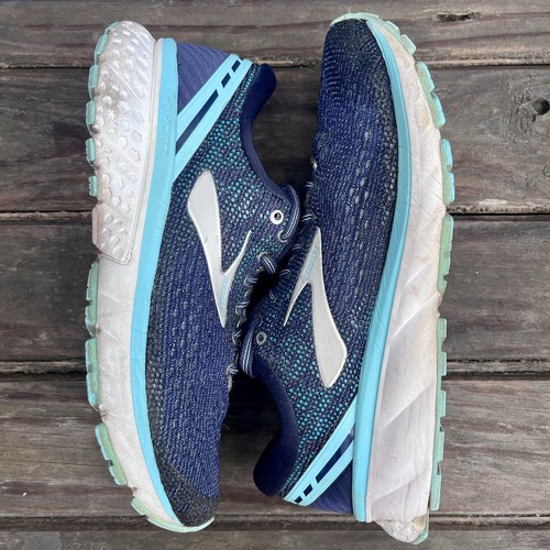 Brooks Ghost 11 Running Shoes Women Size 7B Navy Blue 1202771D493 Cushioned - Picture 7 of 9