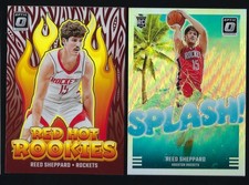 Reed SHEPPARD 2024-25 Optic Insert ROOKIE LOT Red Hot + Splash HOLO RC ROCKETS!
