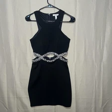 black bodycon mini dress