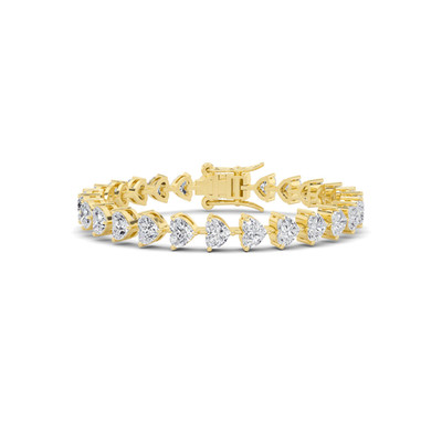 3Ct Heart Cut Lab-Created Diamond Proposal Gift Bracelet 14K Yellow Gold Plated