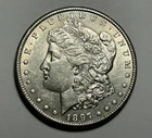 1897 S MORGAN DOLLAR AU-BU DETAIL