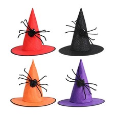 Halloween Witch Hat Character Headwear Pointed Hat Headgear Modern Cap Wide Brim