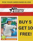 2025 Topps Heritage Baseball BASE SINGLES #1-200 You Pick & Complete a Set!