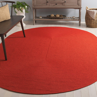 Safavieh Washable Rug Outdoor Braided Collection - 3 X 5 Oval Rust Handmade