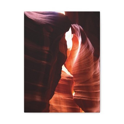 Sculpted Light Antelope Canyon Photo Canvas Wall Art, Desert-themed, Warm Color