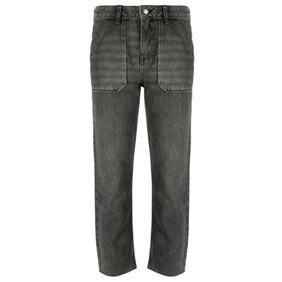 Ba&Sh Elly Mid Rise Straight Leg Jeans Grey Black Wash Size 28 NWT