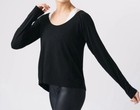 ZYIA Active Black Namaste Long Sleeve Draped Open Back Shirt Size XXL — photo 1