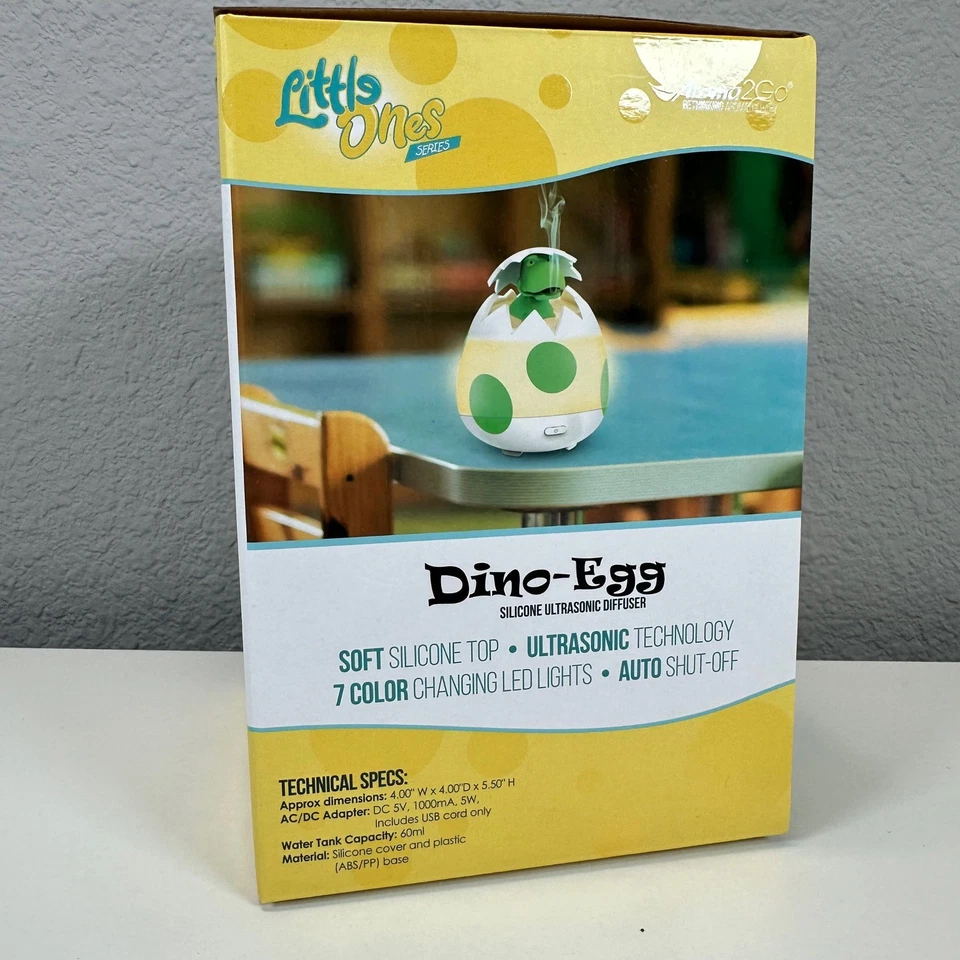 Little Ones Dino-Egg Silicona Difusor Ultrasónico 7 Color Cambio LED Nuevo Foto 2 de 4