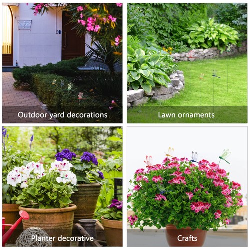  90 szt. ważka paliki ogrodowe symulacja ważka kwiat dekoracja losowa - Zdjęcie 10 z 12