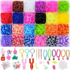 24 Colors Rubber Band Bracelet Kit for Kids Ages 6+