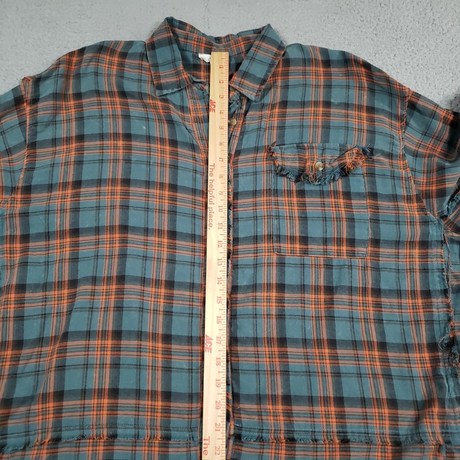 Easel Patchwork Distressed Oversized Tunic Shirt … - image 11