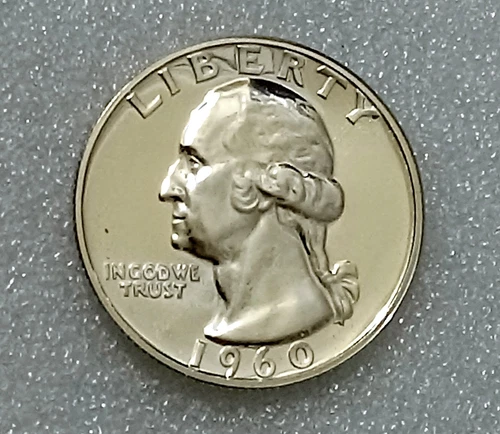 🟅 1960 PROOF 90% Silver Wash. Quarter 25¢