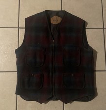 Woolrich Vintage Tweed Hunting Vest Jacket Plaid, USA Made Mens Medium