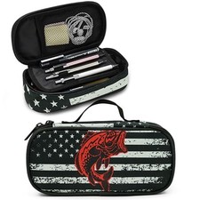 Pencil Case Pencil Pouch Large Capacity Pen Bag School Office Flag Fish