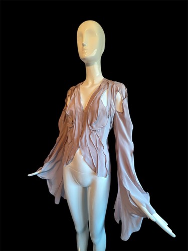 Yves St Laurent Rive Gauche YSL Tom Ford Vintage S/S 2003 Cutout Silk Top MINT