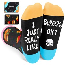 Funny Food Themed Socks Hamburger Taco Pizza Novelty Gift for Men Women
