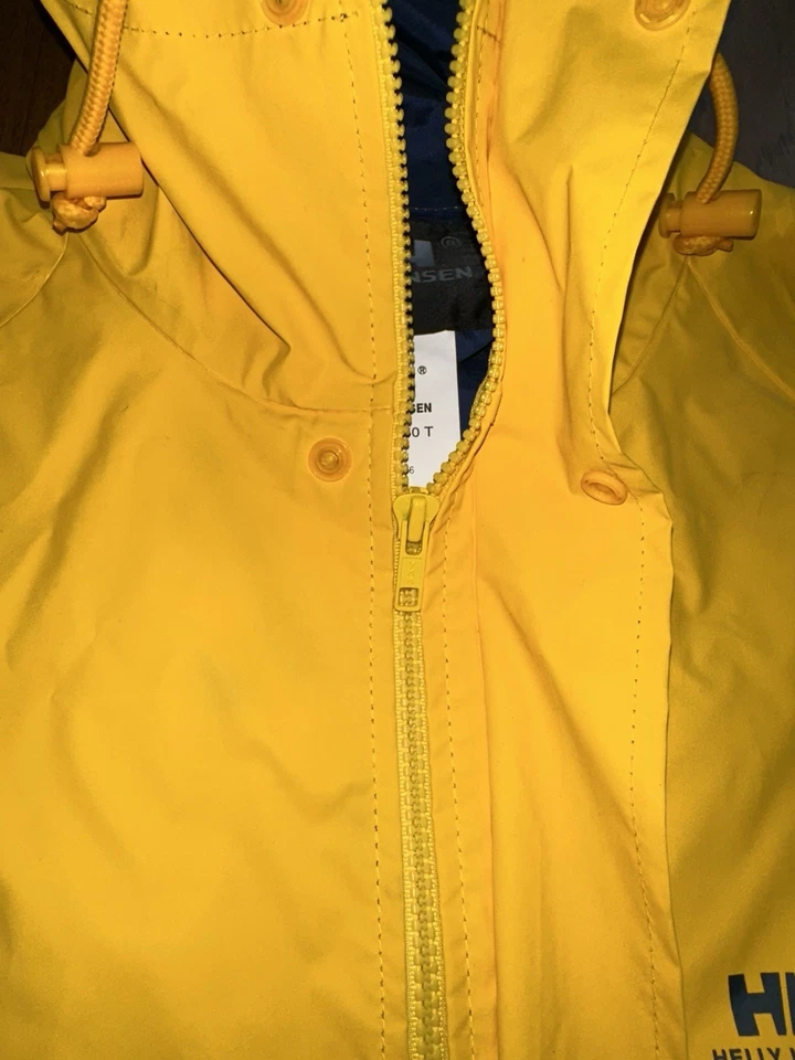 Helly Hansen Men’s L Rain Coat Fisherman Waterproof Sailing Jacket Yellow Parka - Image 4 of 4