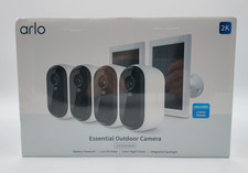 Arlo 2K Essential Outdoor Camera 2nd Gen - 4 Cameras, 2 Solar Panels C1-E1 