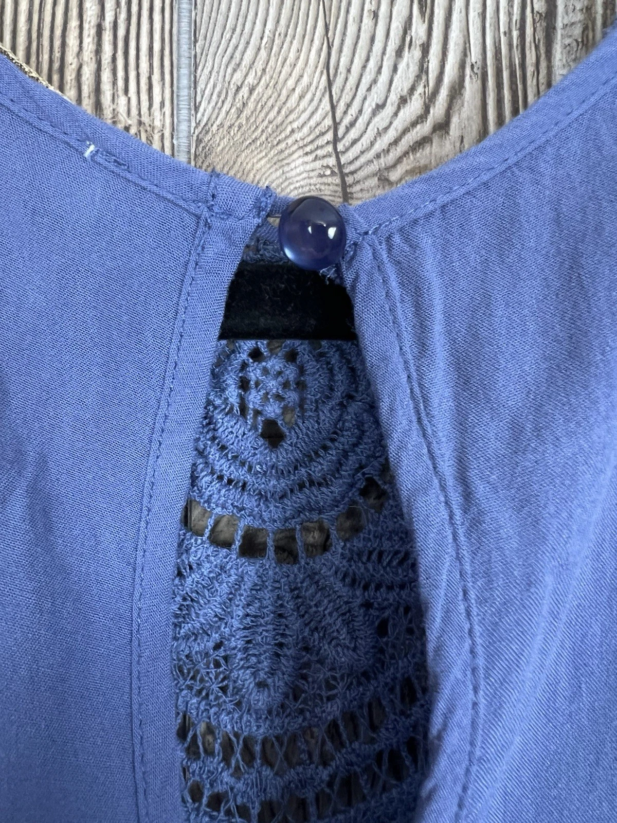 VETEMENTS Mini Abito Entro Blu Uncinetto Taglia S Boho Cottagecore Femminile Romantico Chic