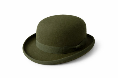 Hochwertige kleine olivfarbene Hardtop 100 % Wolle Bowler Mütze