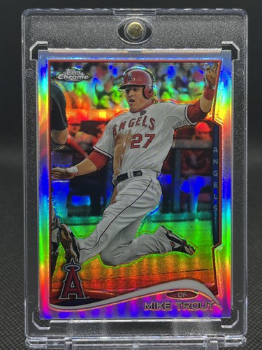 Mike Trout [Sliding Refractor] #1 2014 Topps Chrome card