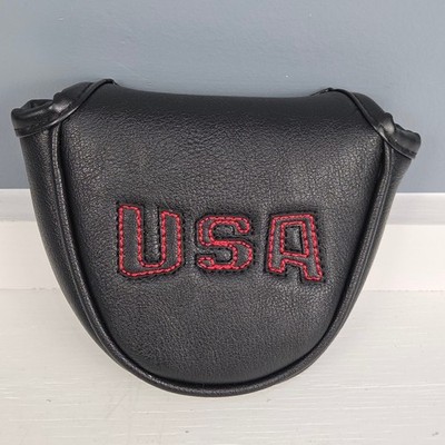 USA Black Red Golf Putter Headcover Magnetic Closure Soft Lining Protector New