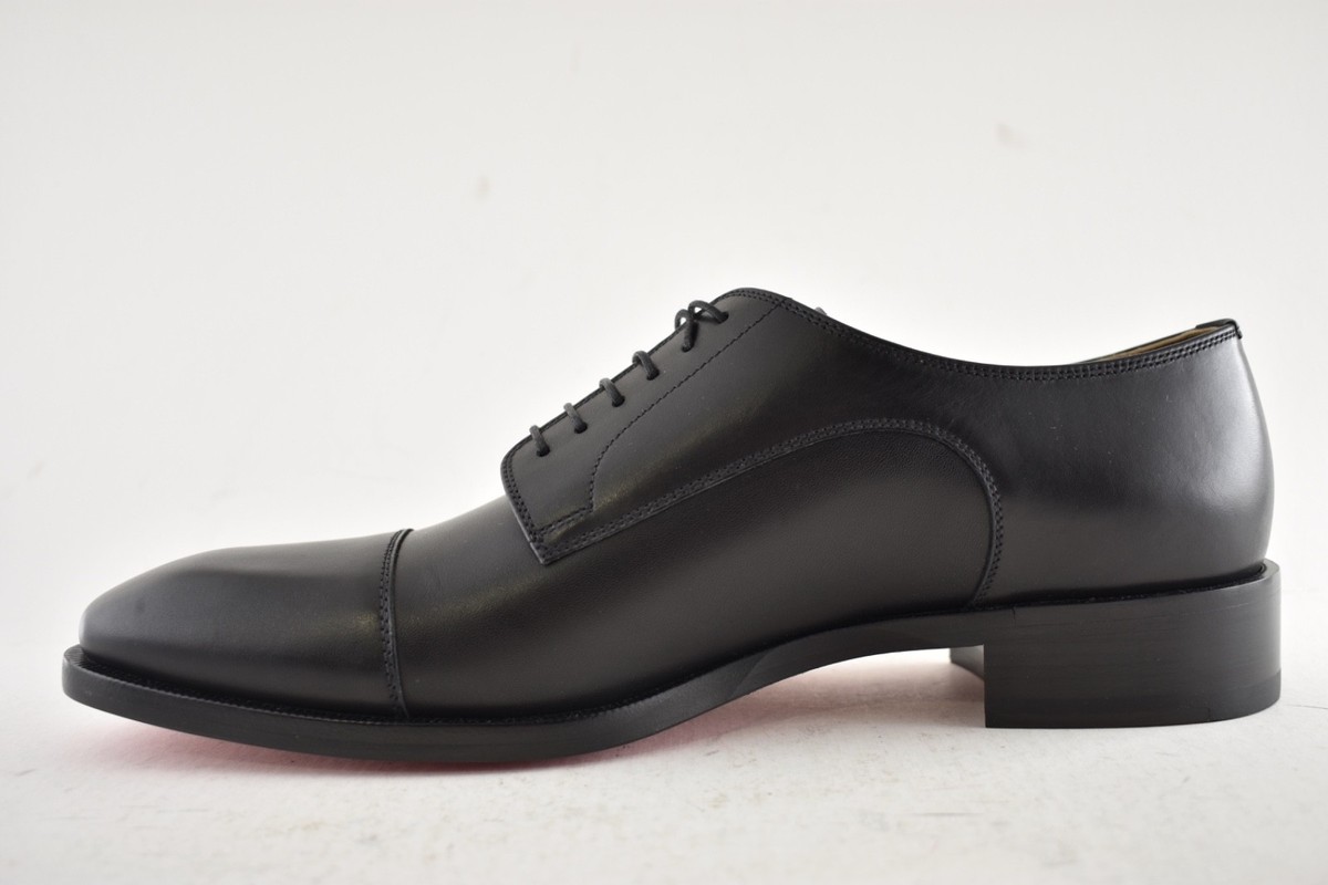 Christian Louboutin Cortomale Flat Black Leather Dress 