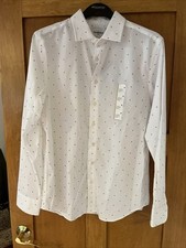 Goodfellow men  s button down dress shirt, medium 15  15 1/2, White Pattern NWT