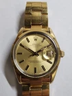 Vintage 15505 Rolex Oysterl Perpetual Date 18K Yellow Gold Capped Gold Dial RUNS