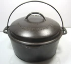 WAGNER WARE No 8 Cast Iron 1268 Round Roaster & 1268 Drip Drop Roaster Lid 1920s
