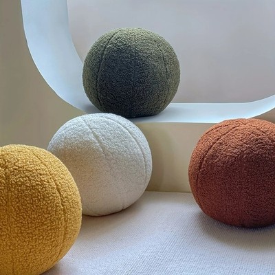 Rundes Dekokissen weiches Plüschkissen mit Reißverschluss Deko Home Sofa Deko