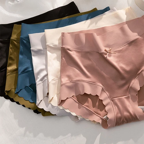 3pcs Lady Silky Satin Briefs Underwear Panties Seamless Solid Lingerie Comfort - Picture 7 of 23