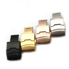 Watch Strap Buckle Deployment Watch Clasp Stainless Steel Push Open 12-24mm
