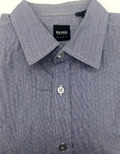 BOSS Hugo Boss Dress Shirt Mens Size XL Long Sleeve Gray Geometric Button Up