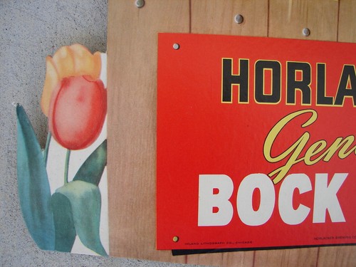 HORLACHERS GENUINE BOCK BEER 1950's Liquor Store Bar Advertising Display Sign - Picture 8 of 12