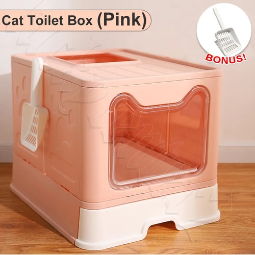 Self-Cleaning Hooded Cat Litter Box Enclosed Large Kitty Toilet Box Tray Refills - Picture 14 of 15
