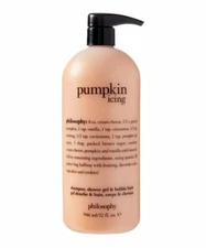 Philosophy Pumpkin Icing Shampoo Shower Gel Bubble Bath JUMBO 32 oz SEALED Pump
