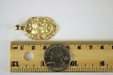 10K Yellow Gold Lion Head Pendant Charm 4 sizes