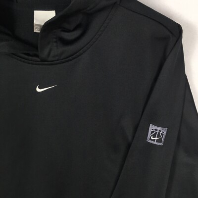 Vtg Nike Center Swoosh Polyester Training Hoodie Men XL Striped Warm Up Sweater