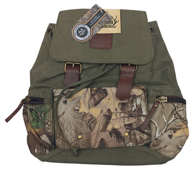 REALTREE Xtra ''Beyond Hunting'' CAMO Backpack [15'' x 15''] Leather Straps + Pocket