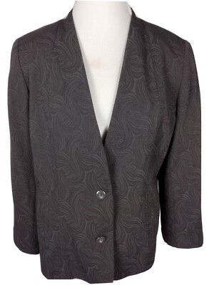karen scott  Womans Sz 16  Taupe Brown  Paisley Suit Seperate jacket S85