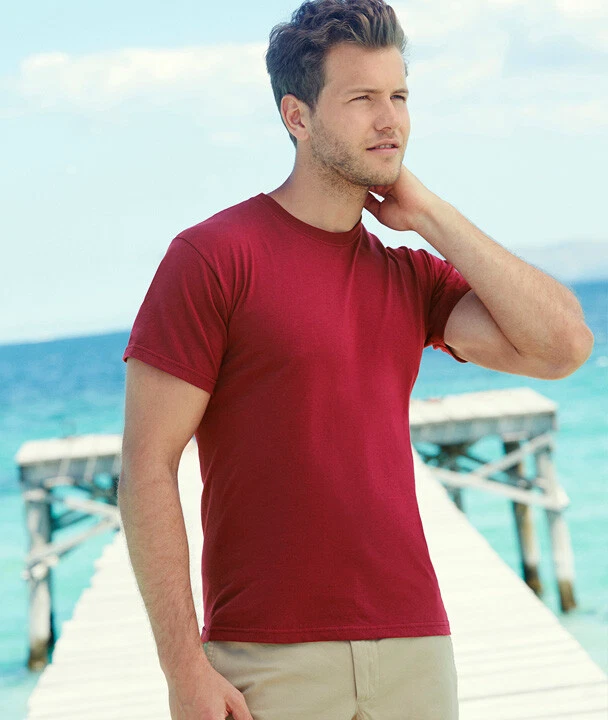 T-SHIRT Uomo FRUIT OF THE LOOM Maglietta A MANICA CORTA Maglia COTONE Original - Immagine 4 di 4