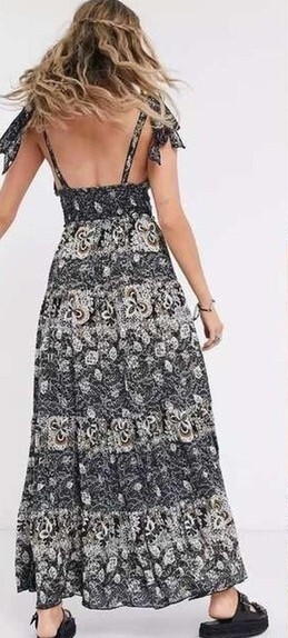 let's smock about it maxi dress NWT FREE PEOPLE Lets Smock About It Floral Printed Strappy Maxi Slip Dress L